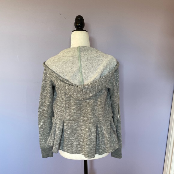 Anthropologie Saturday Sunday Peplum Heather Gray Hoodie Zip Up - Picture 6 of 6